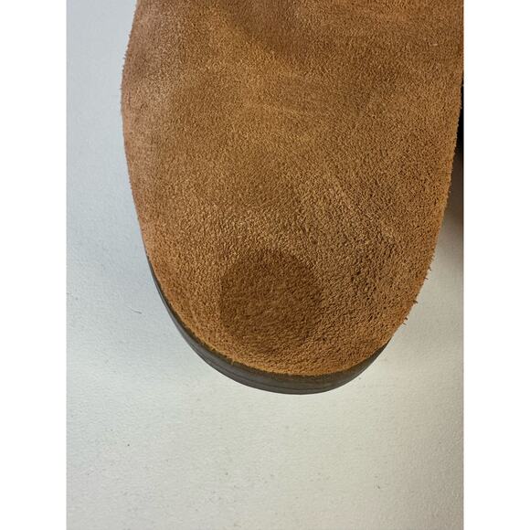 Bass Sasha Ankle Boots Women’s 7.5M Brown Suede Cuffed Block Heel Round Toe - Picture 3 of 6